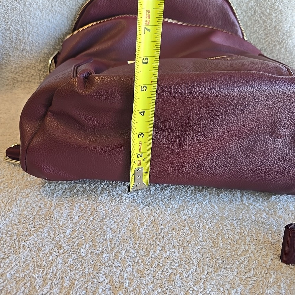 Fawn Design Diaper Bag and Backpack Color: Burgundy Pockets Strap New - Picture 15 of 16
